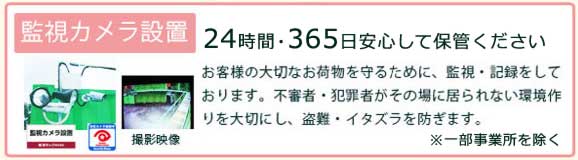 パールトランクの魅力、監視カメラ設置、24時間・365日安心してお預けください